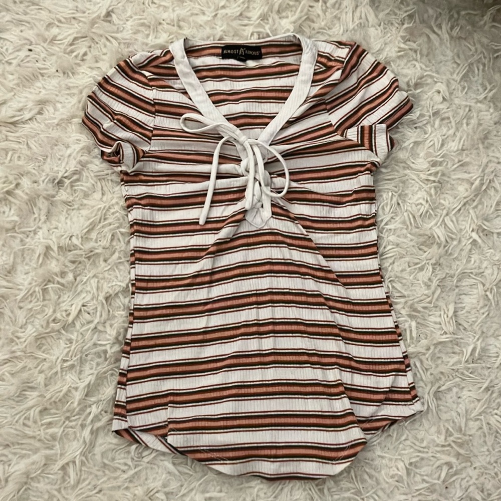 Belk Small Fitted Stripped Tee With Tie